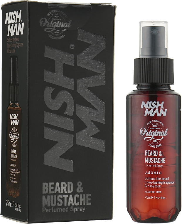 Спрей для догляду за бородою й вусами - Nishman Beard & Mustache Perfumed Spray Adonis — фото N2