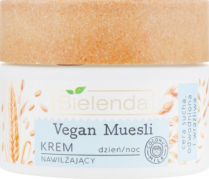 Крем для обличчя зволожуючий "Овес, пшениця, кокосове молоко" - Bielenda Vegan Muesli Face Cream — фото N2