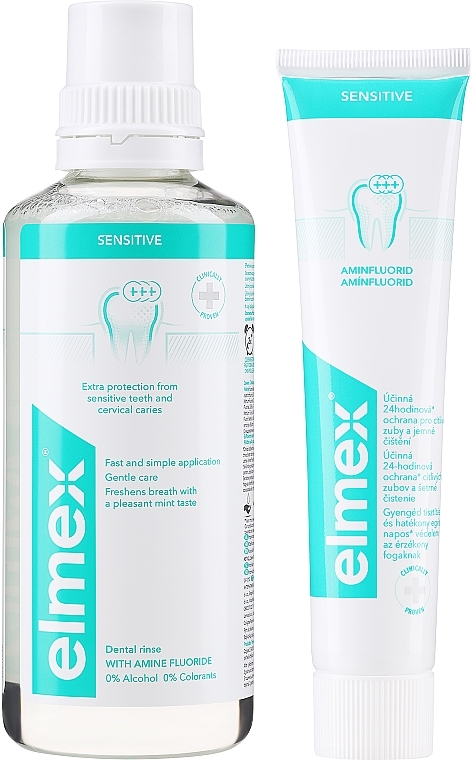 Набор - Elmex Sensitive (water/400ml + toothpaste/75ml) — фото N2