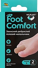 Захисний ребристий гелевий напальчник, розмір S - Milplust Foot Comfort — фото N1