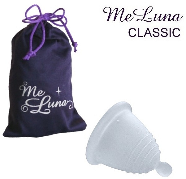 Менструальна чаша з кулькою, розмір L, прозора - MeLuna Classic Shorty Menstrual Cup Ball — фото N1