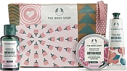 Парфумерія, косметика Набір - The Body Shop Bloom & Glow British Rose Mini Gift (sh/gel/60ml + h/cr/30ml + b/butter/50ml + bag)