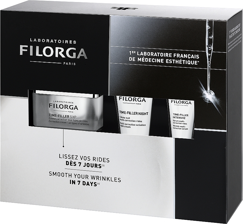 Набор - Filorga Time-Filler Anti-Ageing Basic Coffret (f/cr/50ml + f/cr/15ml + serum/7ml) — фото N2
