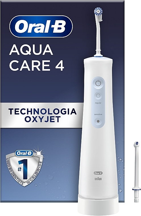 Ирригатор с технологией "Oxyjet", бело-голубой - Oral-B Power Oral Care Series 4 AquaCare Irygator MDH20.026.2 — фото N1