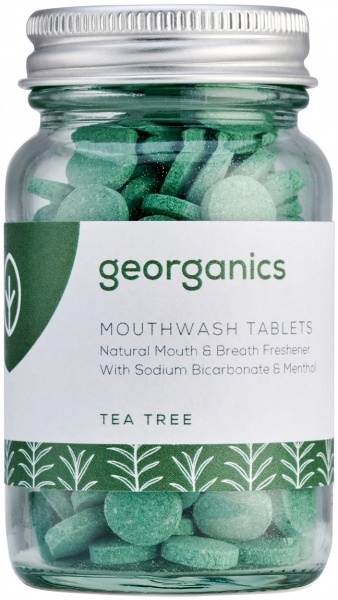 Таблетки для очищення зубів "Чайне дерево" - Georganics Natural Mouthwash Tablets Tea Tree — фото N1