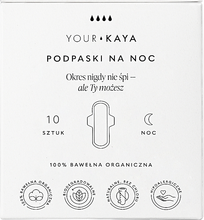 Гігієнічні нічні прокладки, 10 шт. - Your Kaya — фото N1