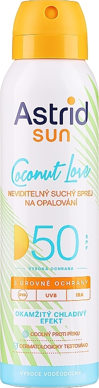 Сухой солнцезащитный спрей SPF50 - Astrid Dry Sun Spray Coconut Love SPF50 — фото N1