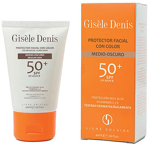 Крем для лица солнцезащитный тонирующий - Gisele Denis Color Facial Sunscreen Spf50+ Medium/Dark — фото N1