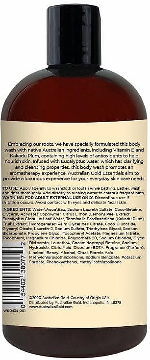 Гель для душу "Цукровий лимон" - Australian Gold Essentials Sugared Lemon Body Wash — фото N2