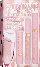 Духи, Парфюмерия, косметика Набор - W7 Rose Lip Kit (lipbalm/2.5g + lipgloss/ml + lipmask/ml)