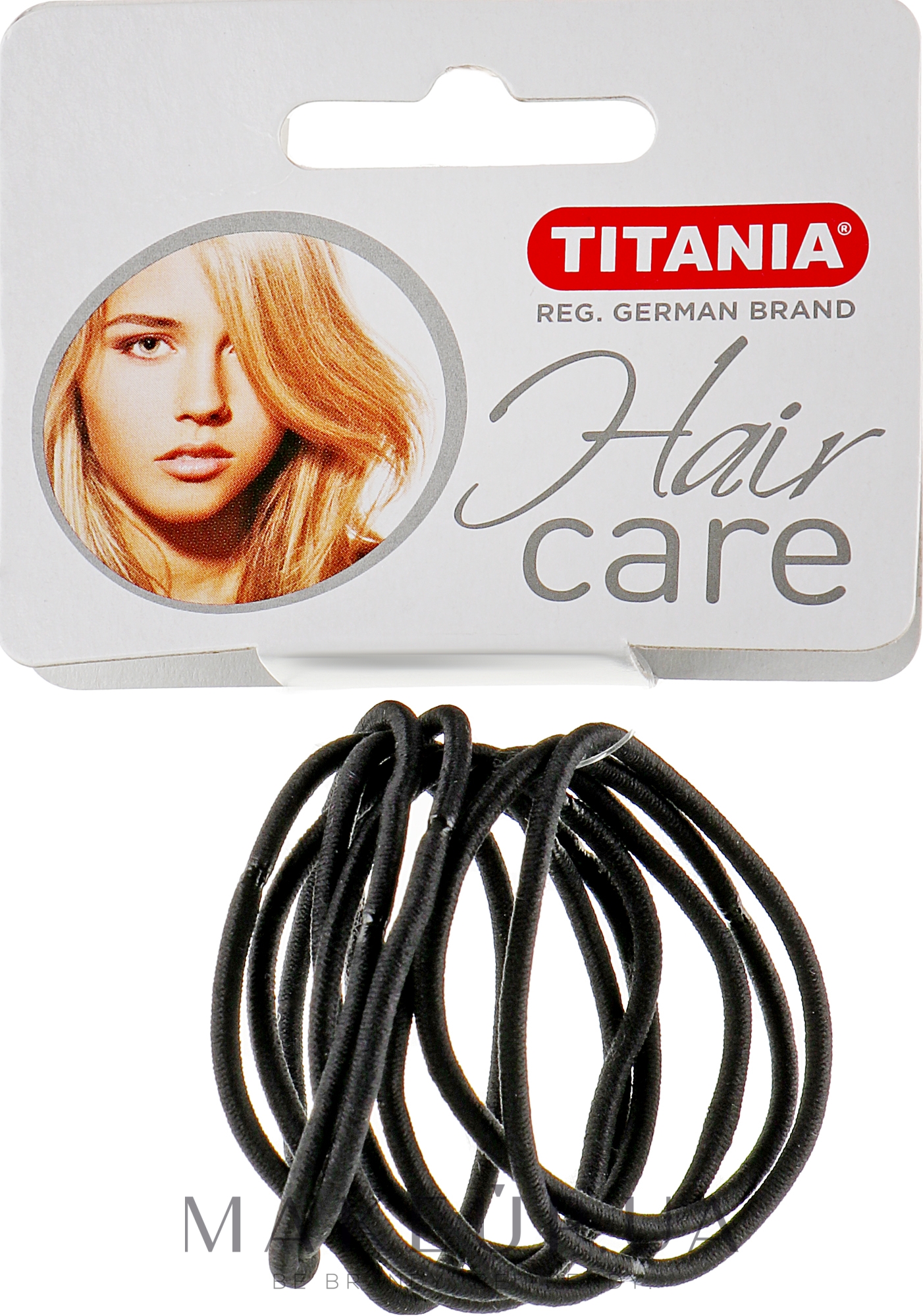 Зажим для волосся еластичний, 9 шт., чорний, 2 мм - Titania — фото 9шт