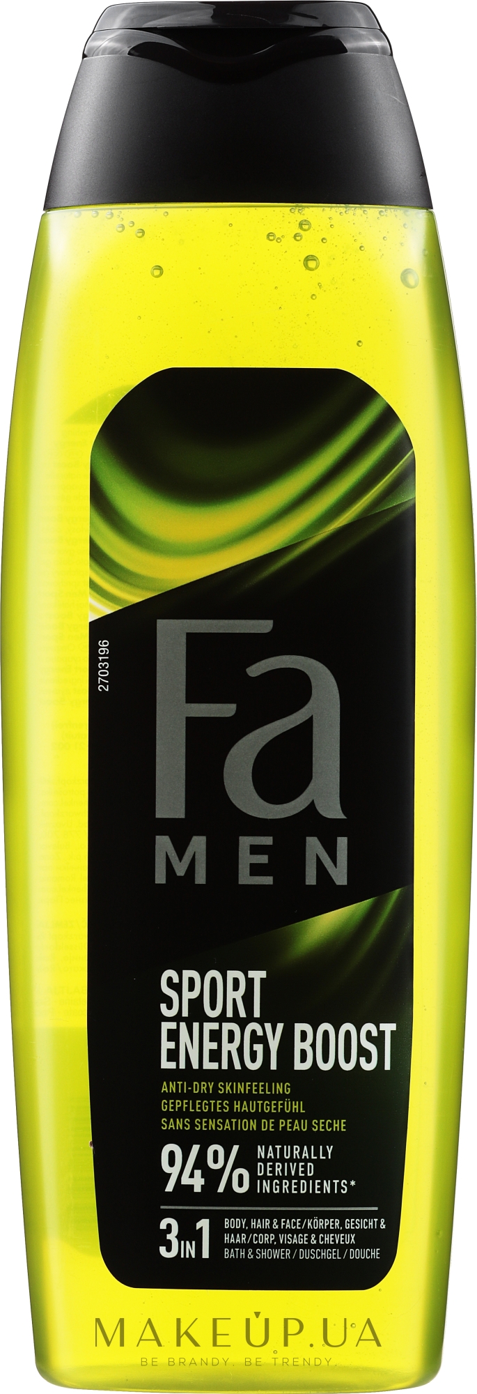 Гель для душа с ароматом гуараны и женшеня - Fa Men Sport Energy Boost — фото 750ml