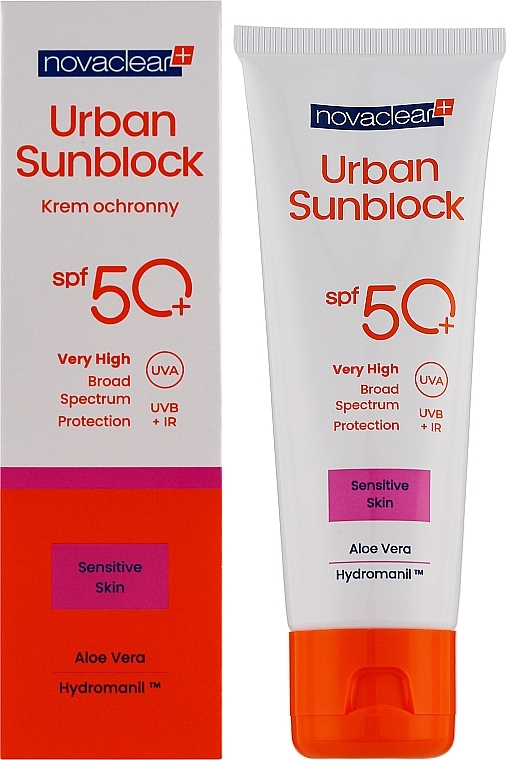 Солнцезащитный крем для чувствительной кожи лица - Novaclear Urban Sunblock Protective Cream Sensitive Skin SPF50 — фото N2
