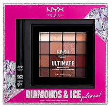 Духи, Парфюмерия, косметика Набор - NYX Professional Makeup Diamonds & Ice Please Shadow & Liner Set (sh/palette/16x1.18g + liner/2ml)