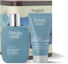 Bottega Verde Momenti Di Blu - Набор (edt/50ml + sh/gel/50ml + metal/box/1pc) — фото N1