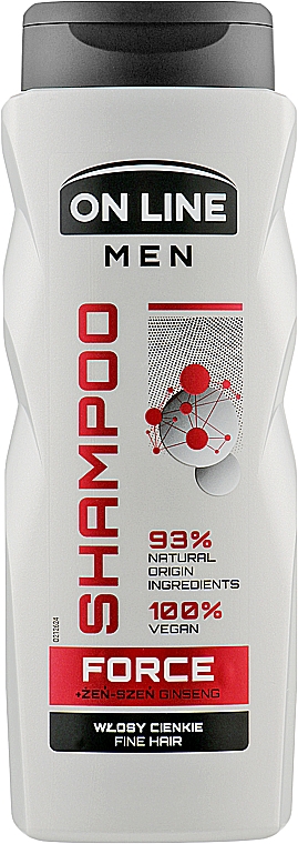 Шампунь для тонкого волосся - On Line Men Force Shampoo — фото N1