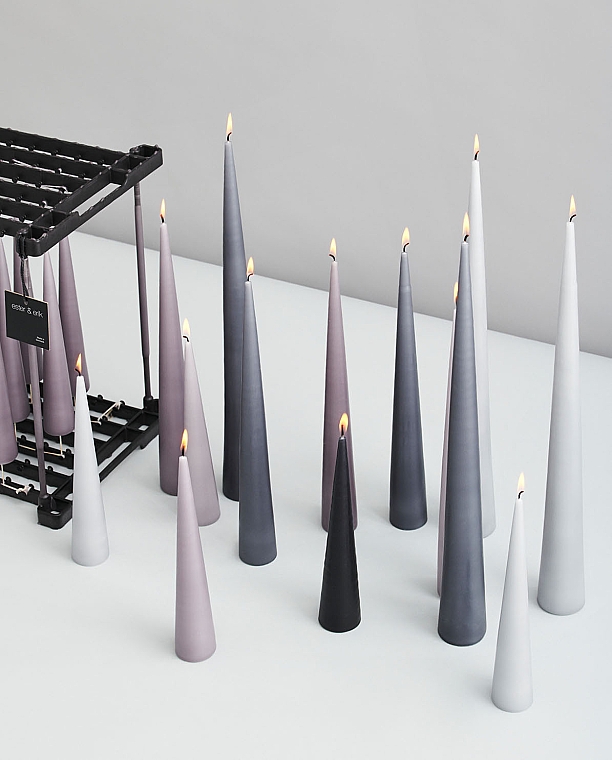 Декоративні свічки у коробці, 23 см, сірі - Ester & Erik Cone Candles Concrete — фото N3