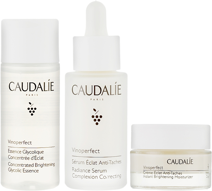 Набір - Caudalie Vinoperfect Spring Set 2022 (f/ser/30ml + f/cr/15ml + f/ess/50ml) — фото N2