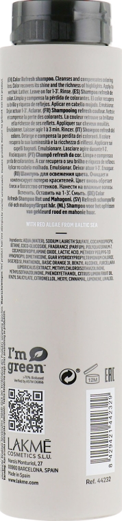 Шампунь для обновления цвета красных оттенков волос - Lakme Teknia Color Refresh Coral Red — фото N2