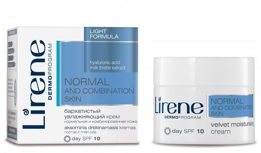 Бархатистый увлажняющий дневной крем для лица - Lirene Normal and Combination Skin Velvet Moisturising Cream