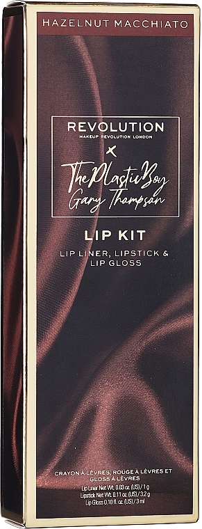 Набор - The Plastic Boy Lip Kit Hazelnut Macchiato (lip/pliner/1g + lip/gloss/3ml + lipstick/3.2g) — фото N1