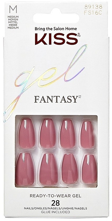 Набор накладных ногтей, размер M - Kiss Gel Fantasy Letter To U — фото N1