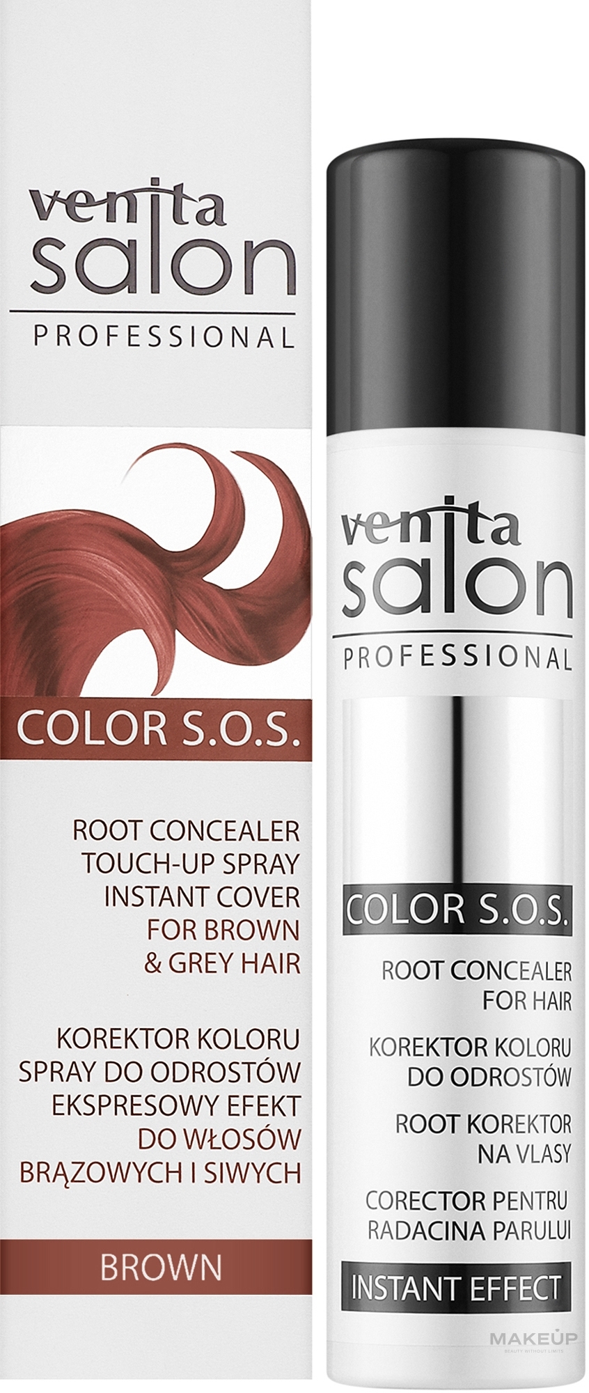 Тонувальний спрей для волосся - Venita Salon Professional Root Concealer for Hair Instant Effect Brown — фото Brown