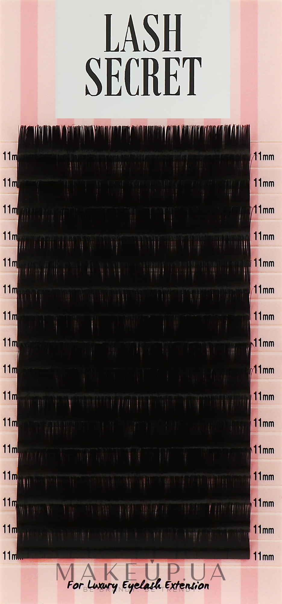 Накладные ресницы, черные, 16 линий (один размер, 0,05, D, 11) - Lash Secret — фото 1уп