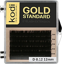 Парфумерія, косметика Накладні вії Gold Standart D 0.12 (6 рядів: 12 мм) - Kodi Professional