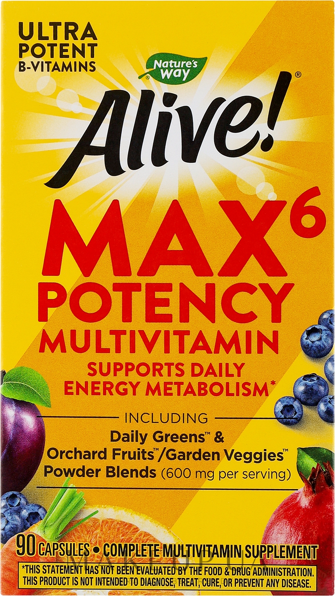 Мультивитамины - Nature’s Way Alive! Max6 Daily Multi-Vitamin With Iron — фото 90шт