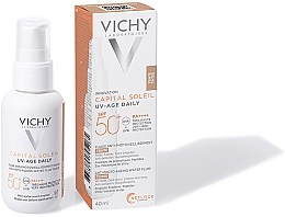 Солнцезащитный невесомый флюид против признаков фотостарения кожи лица с универсальным тонирующим пигментом, SPF 50+ - Vichy Capital Soleil UV-Age Daily — фото N2