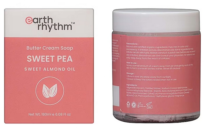 Крем-мыло с маслом сладкого горошка - Earth Rhythm Sweet Pea Butter Cream Soap — фото N1