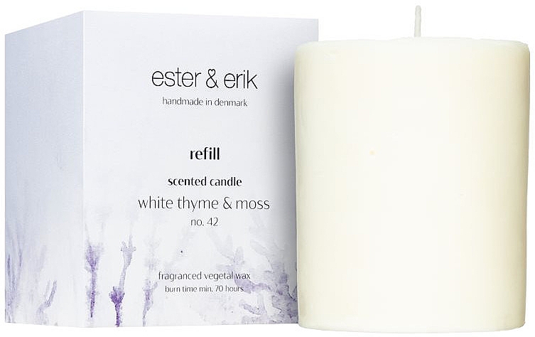 Ароматическая свеча "Белый тимьян и мох" - Ester & Erik Scented Candle Refill White Thyme & Moss № 42 (сменный блок) — фото N1