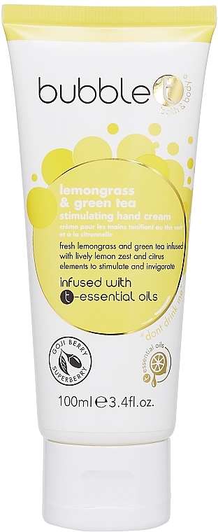 Крем для рук "Лемонграсс и зеленый чай" - Bubble T Lemongrass & Green Tea Hand Cream — фото N1