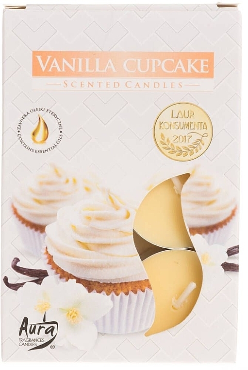 Набір чайних свічок "Ванільний капкейк" - Bispol Vanilla Cupcake Scented Candles — фото N1