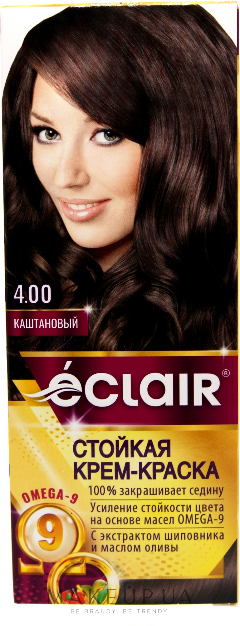 Крем-краска для волос - Eclair Omega 9 Hair Color — фото 4.00 - Каштановый