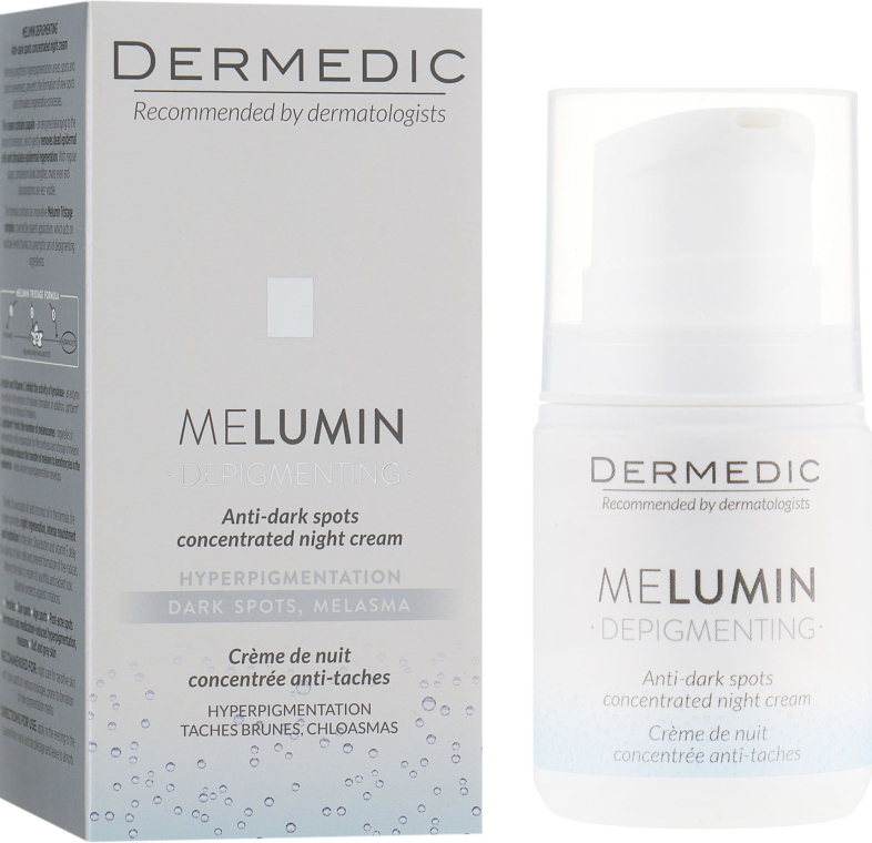 Нічний крем для обличчя - Dermedic Melumin Depigmenting Night Cream