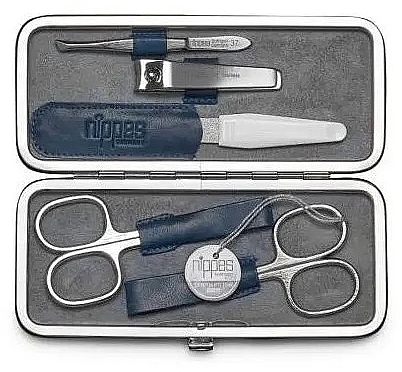 Маникюрный набор 5 предметов, синий - Nippes Solingen Manicure Set Vintage 1032 — фото N1