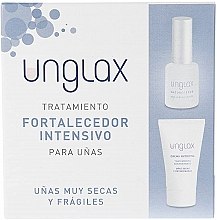 Набір - Unglax Nail Enhancer (nail/hardener/10ml + nail/h/cr/15ml) — фото N1