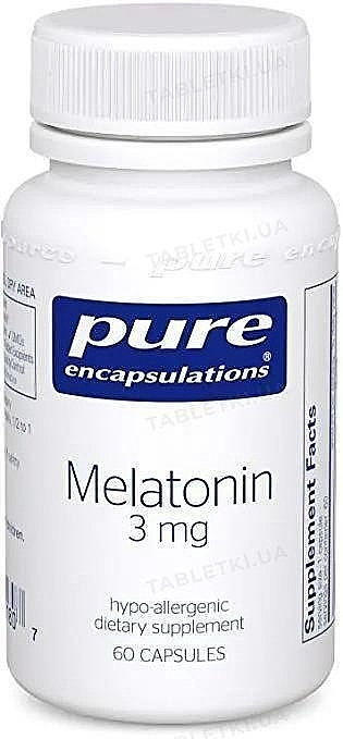 Диетическая добавка "Мелатонин" 3 мг, капсулы - Pure Encapsulations Melatonin — фото N1