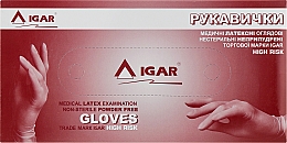 Перчатки латексные, без пудры, размер L (8-9), 50 шт, синие - Igar High Risk — фото N1