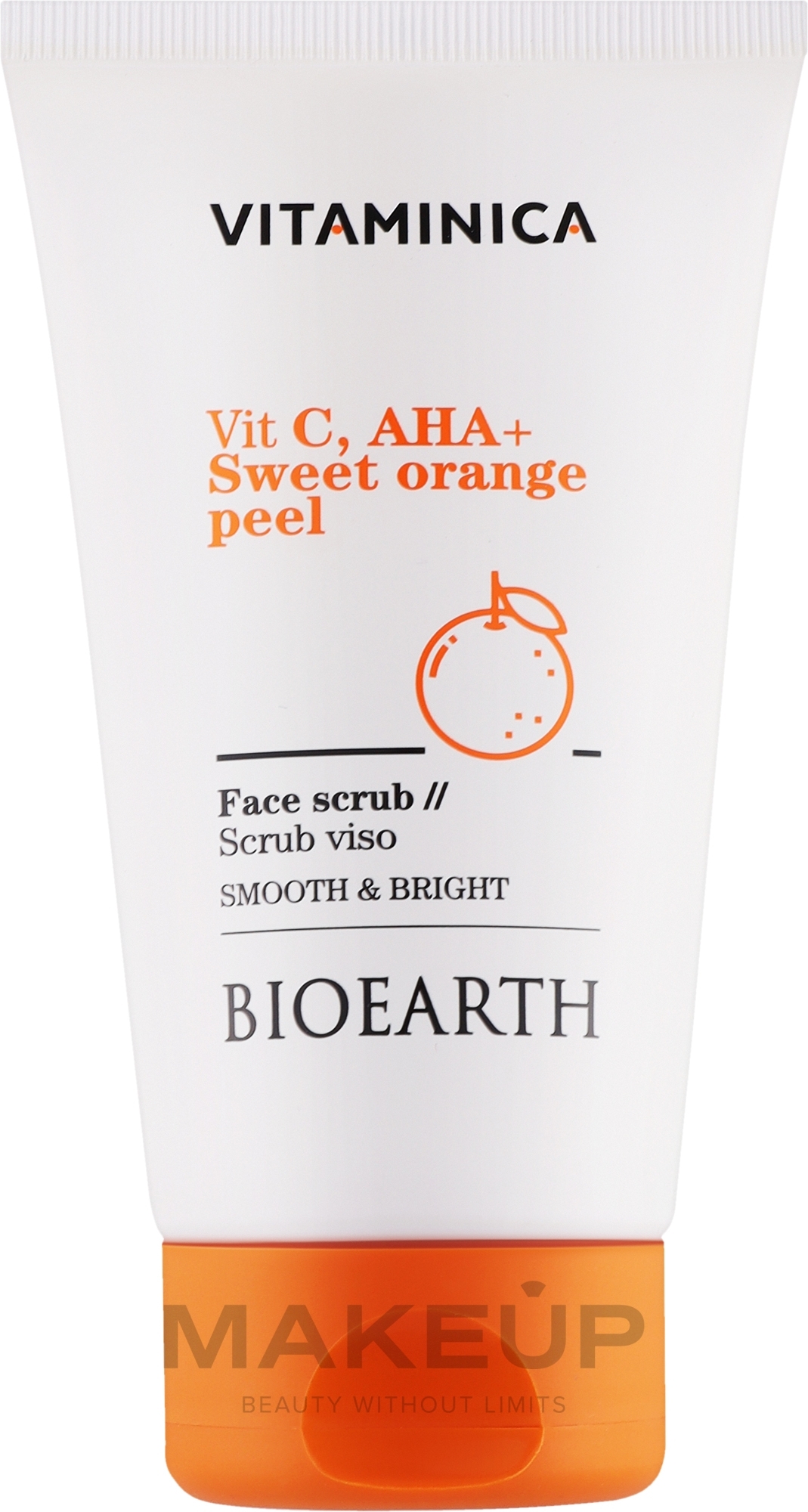 Скраб для лица - Bioearth Vitaminica Vit C, AHA + Sweet Orange Peel Face Scrub — фото 150ml