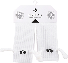 Прикольні шкарпетки з магнітними ручками, білі - Moraj — фото N1