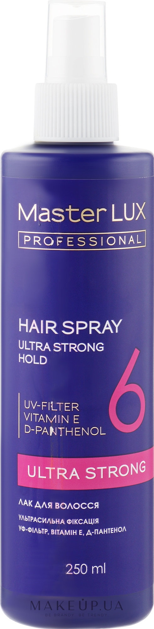 Лак для волосся ультрасильної фіксації - Master LUX Professional Ultra Strong Hair Spray — фото 250ml