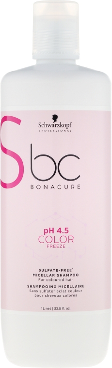 Безсульфатный мицеллярный шампунь - Schwarzkopf Professional BC Bonacure ph 4.5 Color Freeze Micellar Sulfate-Free Shampoo — фото N3