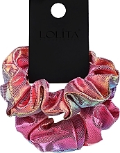 Резинка для волосся, різнокольорова, світловідбивна, рожева, 2 шт - Lolita Accessories Holo — фото N1