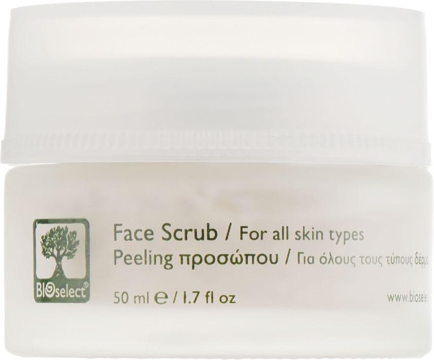 Скраб для обличчя з диктамелією, частками оливкових кісточок і мальвою - BIOselect Face Scrub For All Skin Types
