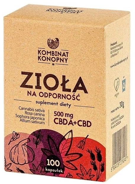 Харчова добавка "Трави для імунітету" - Kombinat Konopny CBD 500 mg — фото N1