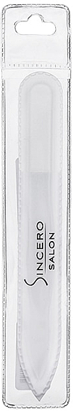 Скляна пилочка для нігтів 135 мм, біла - Sincero Salon Glass Nail File Duplex, White — фото N2