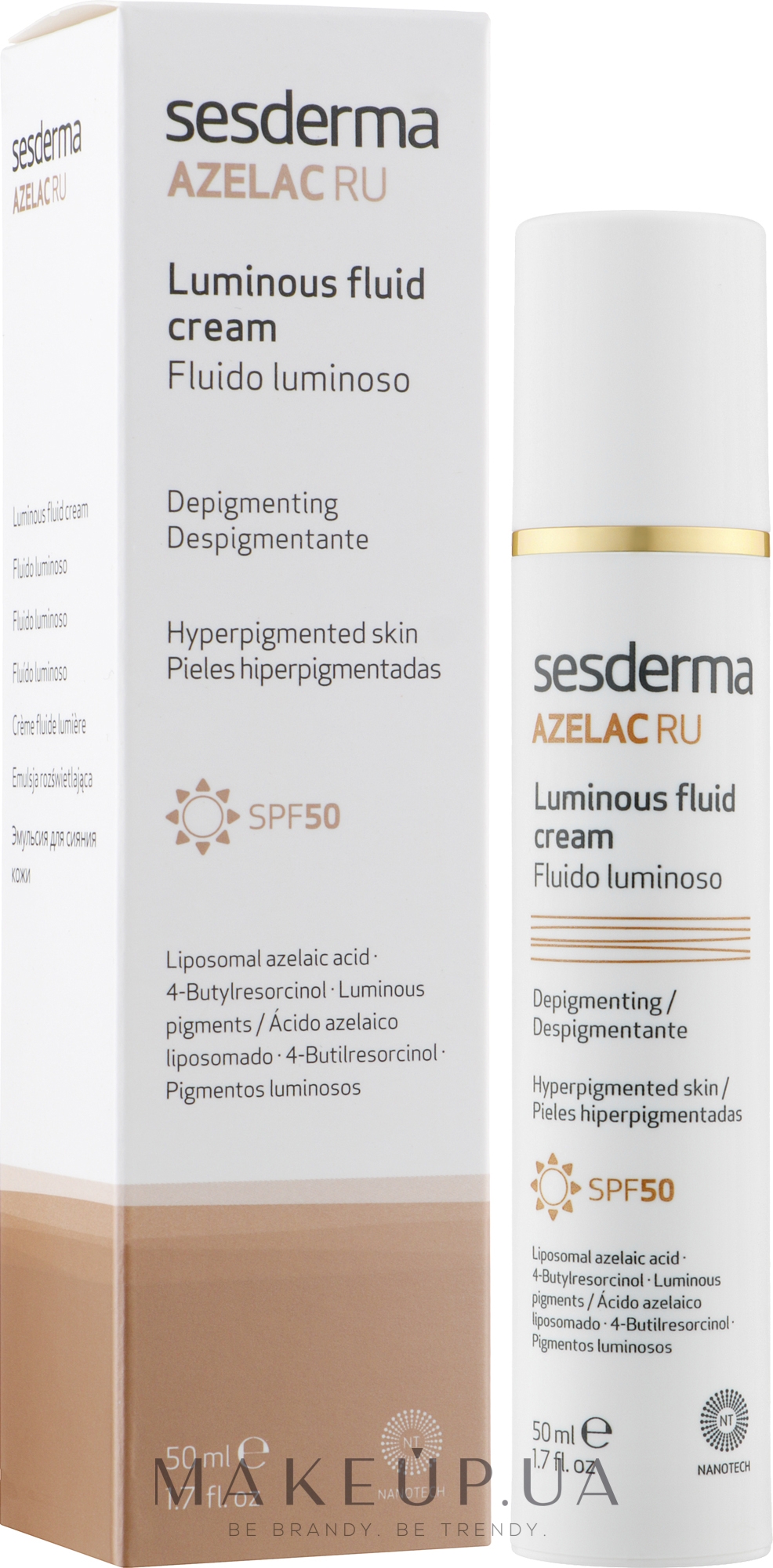 Освітлювальна емульсія для обличчя - SesDerma Laboratories Azelac Luminous Fluid Cream — фото 50ml